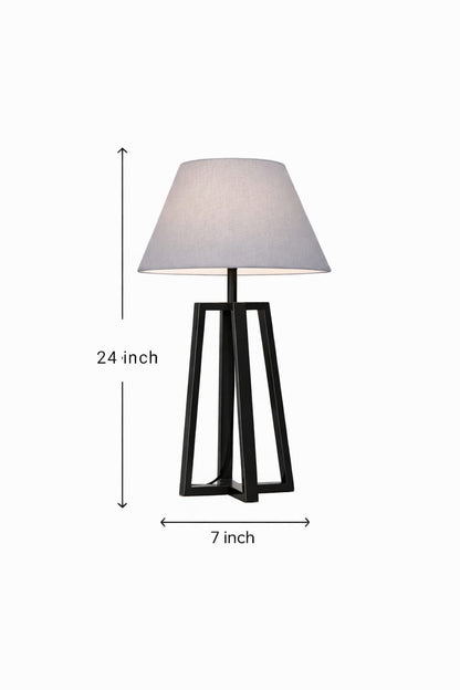 Modern Black Geometric Table Lamp – 24 Inch Bedside Light