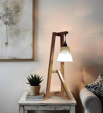 Modern Wooden Tripod Floor Lamp | Decorative Standing Lamp for Living Room & Bedroom