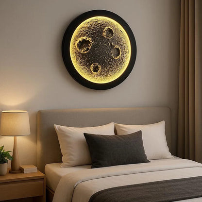 Moon LED Wall Light with Warm Glow | Modern Lunar Decorative Wall Lamp