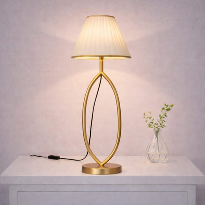 Modern Gold Oval Table Lamp – 24 Inch Decorative Bedside Light