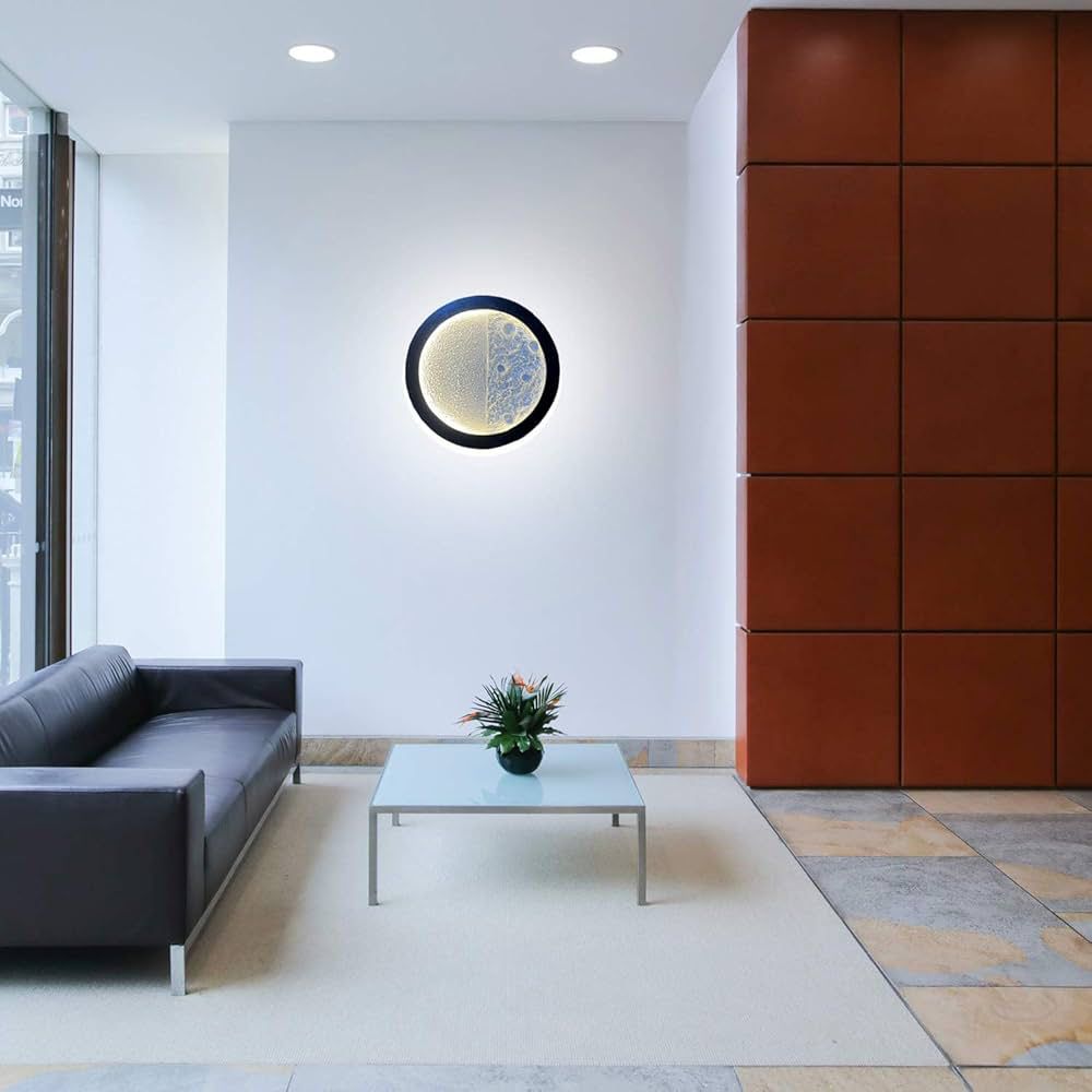 12 Inch 3D Moon LED Wall Light | Modern Lunar Decorative Lamp for Home Décor