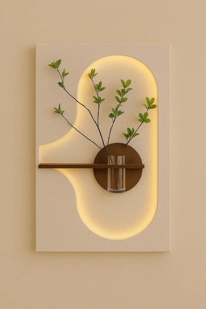 Modern LED Wall Vase Light Decor | Nordic Wall Hanging Flower Vase Lamp for Living Room & Bedroom