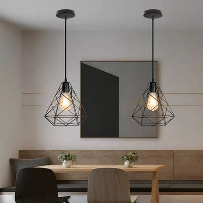 Industrial 2-Light Pendant Hanging Lamp with Rope Design – Modern Ceiling Light Fixture