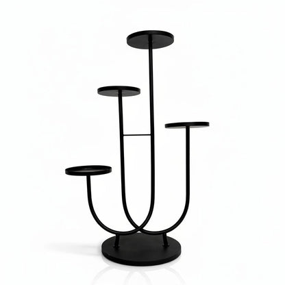 Luxury 4-Tier Gold Metal Plant Stand | Modern Multi-Level Flower Pot Display Rack | Decorative Indoor Plant Holder