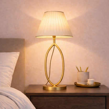 Modern Gold Oval Table Lamp – 24 Inch Decorative Bedside Light