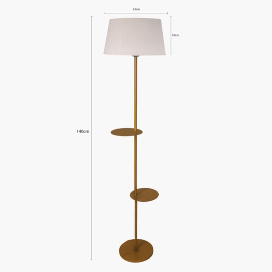 “Modern Floor Lamp with Dual Shelves | Minimalist Standing Lamp with Storage for Living Room & Bedroom”