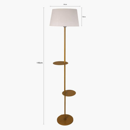 “Modern Floor Lamp with Dual Shelves | Minimalist Standing Lamp with Storage for Living Room & Bedroom”