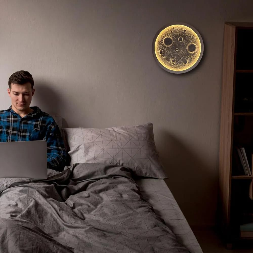 Moon Surface LED Wall Light | Modern Lunar Wall Lamp for Home Décor