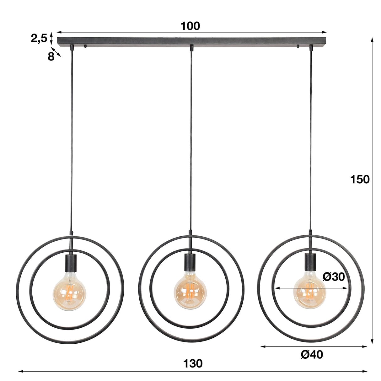 Modern 3-Light Ring Pendant Ceiling Lamp – Industrial Hanging Decorative Light Fixture