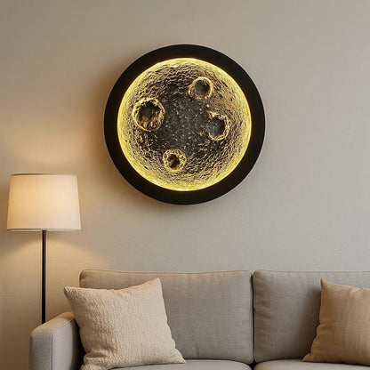 Moon LED Wall Light with Warm Glow | Modern Lunar Decorative Wall Lamp