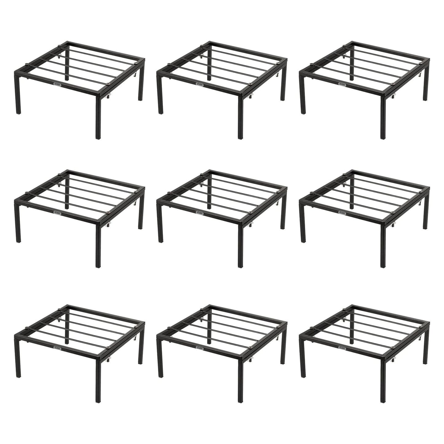 Heavy-Duty Metal Plant Stand Set of 9 | Elevated Flower Pot Risers | Indoor & Outdoor Plant Display Rack