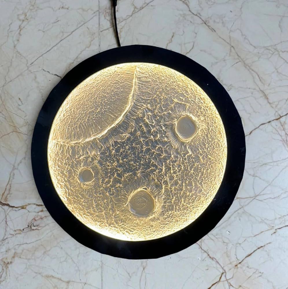 12 Inch 3D Moon LED Wall Light | Modern Lunar Decorative Lamp for Home Décor