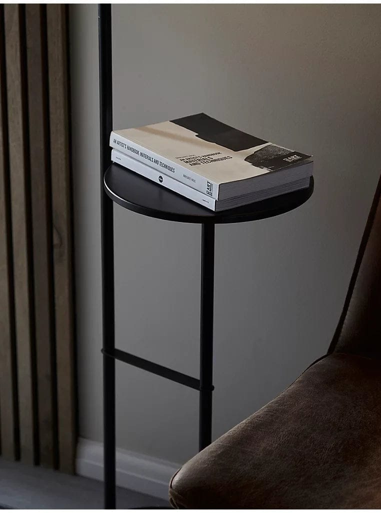 “2-in-1 Floor Lamp with Table – Modern Black Standing Light for Bedroom, Living Room & Study”