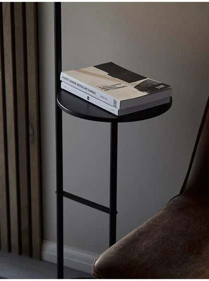 “2-in-1 Floor Lamp with Table – Modern Black Standing Light for Bedroom, Living Room & Study”