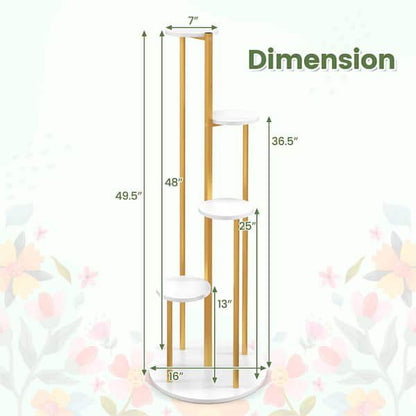 Modern 4-Tier Gold Metal Plant Stand | Vertical Flower Pot Display Rack | Luxury Indoor Plant Holder for Home Décor