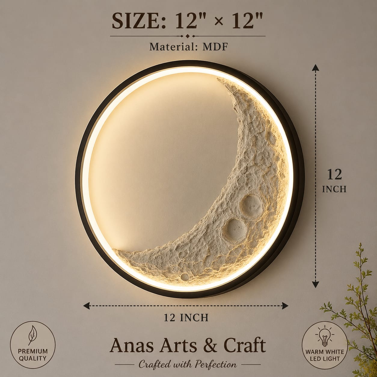Luxury Moon LED Wall Light | Modern Crescent Moon Decorative Wall Lamp