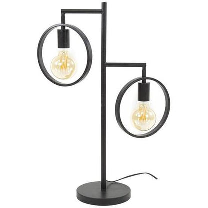Modern Dual Ring Table Lamp – Industrial Decorative Bedside & Desk Light
