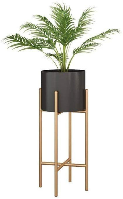 Modern Metal Planter Stand Set of 2 | Gold Frame Indoor Plant Holders | Luxury Flower Pot Display Stands