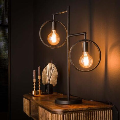 Modern Dual Ring Table Lamp – Industrial Decorative Bedside & Desk Light
