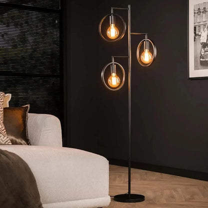 Modern 3-Light Industrial Floor Lamp – Decorative Standing LED Lamp for Living Room
