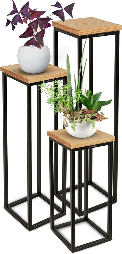 Stylish 3-Piece Plant Stand Set – Modern Indoor Planter Display Stands