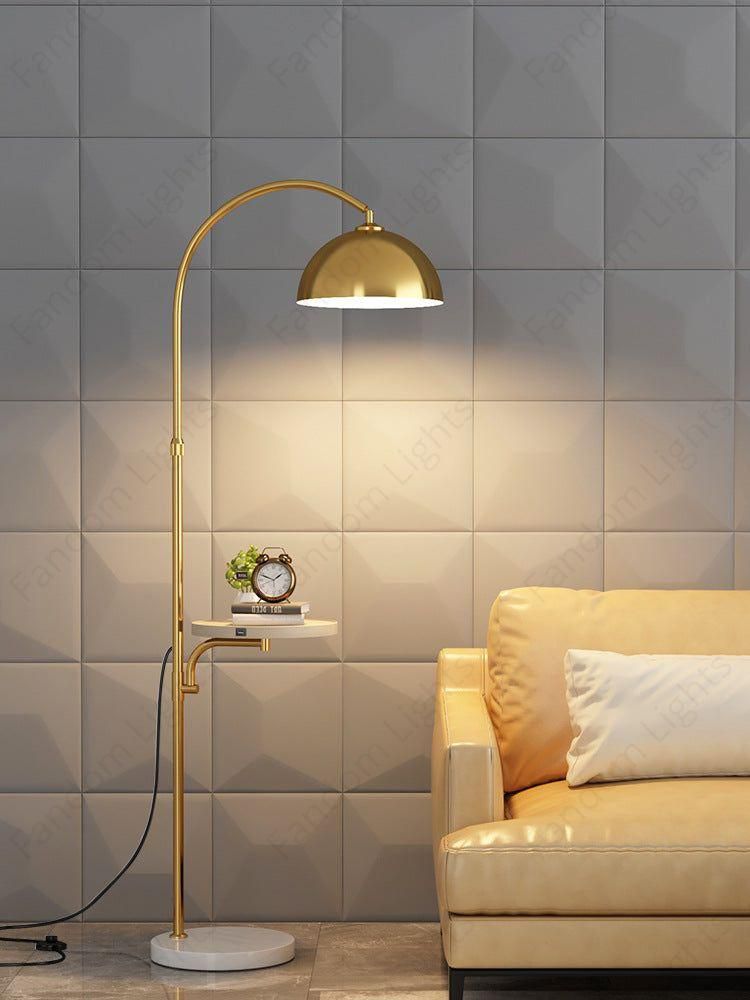 Modern Floor Lamp with Side Table | Nordic Standing Lamp for Living Room