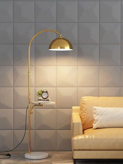 Modern Floor Lamp with Side Table | Nordic Standing Lamp for Living Room