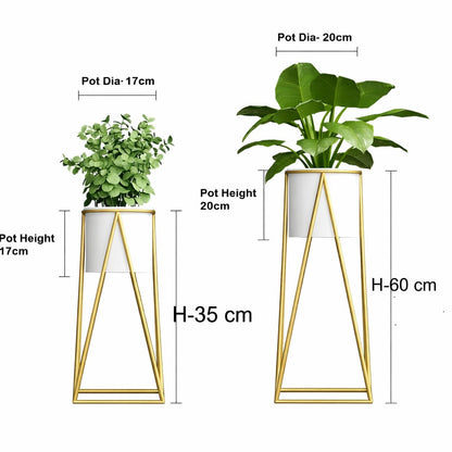 Urban Elegance Planter Stands – White & Gold Combo