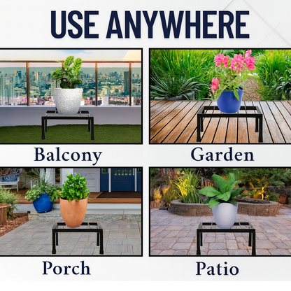 Metal Plant Stand Set of 4 – 10 Inch Heavy Duty Flower Pot Holder for Indoor & Outdoor Plants