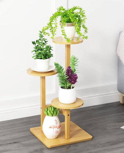 Modern 3 Tier Wooden Plant Stand for Indoor & Outdoor Use