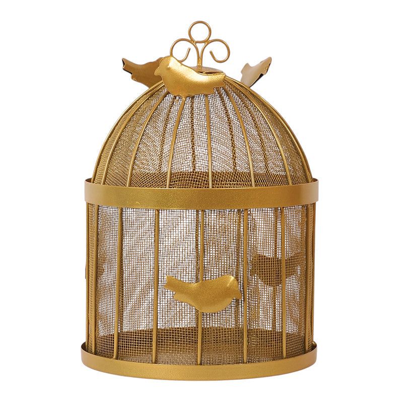Decorative Gold Bird Cage Storage Basket – 12 Inch