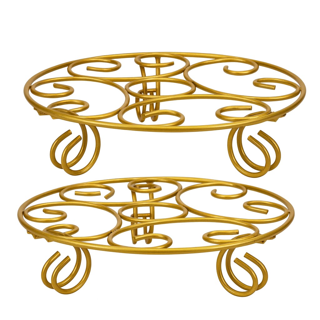 Luxury Gold Metal Plant Stand – Decorative Flower Pot Holder for Home & Garden