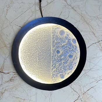 12 Inch 3D Moon LED Wall Light | Modern Lunar Decorative Lamp for Home Décor