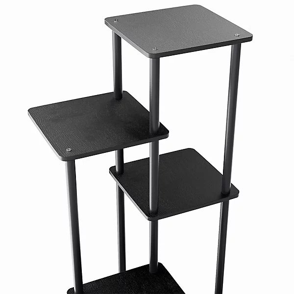 Black 6 Tiers Plant Stand Plant Display Tall Corner Plant Shelf Freestanding Plant Display Shelf 39x30x112cm