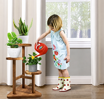 3 Tier Wooden Plant Stand for Indoor Plants | Modern Corner Flower Pot Holder | Multi-Level Display Rack