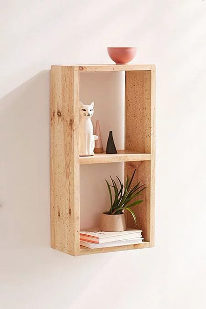 Modern Wooden Wall Shelf Organizer | Minimal Floating Storage Shelf for Home Décor