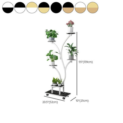 Modern Tree Design 5-Tier Metal Plant Stand | Multi-Layer Indoor & Outdoor Flower Pot Rack | Space-Saving Decorative Plant Holder