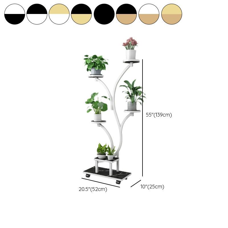 Luxury Golden Tree Design 5-Tier Metal Plant Stand | Modern Multi-Level Flower Pot Display Rack | Premium Indoor & Outdoor Plant Holder
