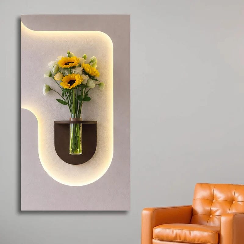 Modern LED Wall Vase Panel (20” x 30”)