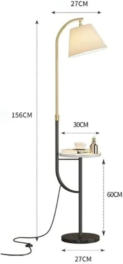 Modern Floor Lamp with Side Table | Luxury Nordic Standing Lamp for Living Room