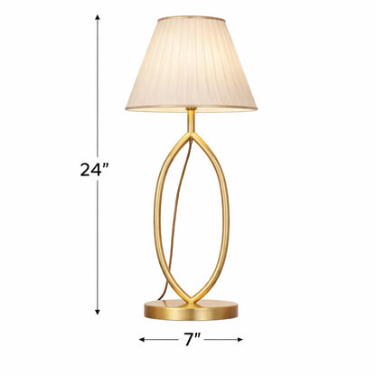 Modern Gold Oval Table Lamp – 24 Inch Decorative Bedside Light
