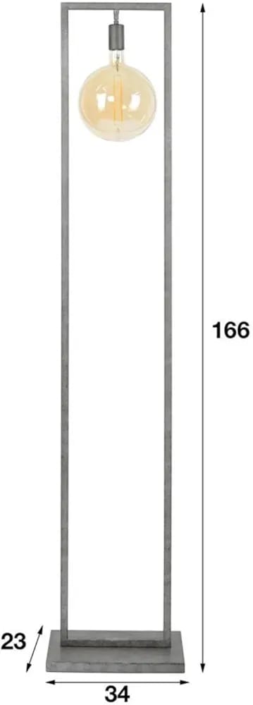 Modern Industrial Floor Lamp with Metal Frame – Minimalist Standing Decorative Light