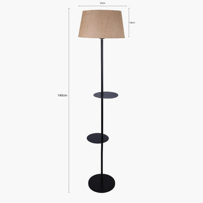 “Modern Floor Lamp with Dual Shelves | Minimalist Standing Lamp with Storage for Living Room & Bedroom”
