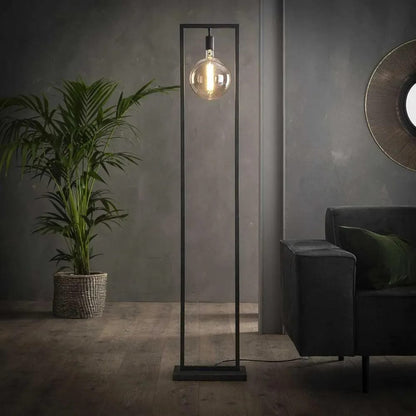 Modern Industrial Floor Lamp with Metal Frame – Minimalist Standing Decorative Light