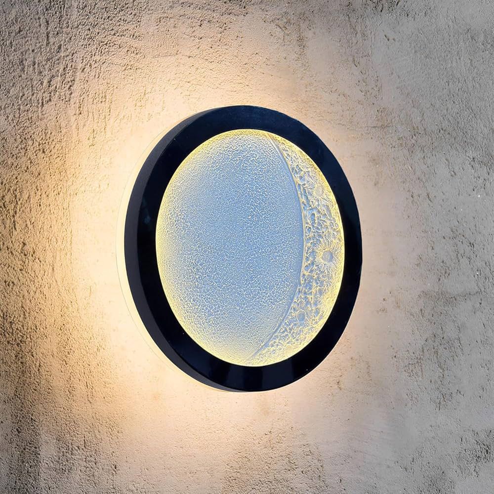 12 Inch 3D Moon LED Wall Light | Modern Lunar Decorative Lamp for Home Décor